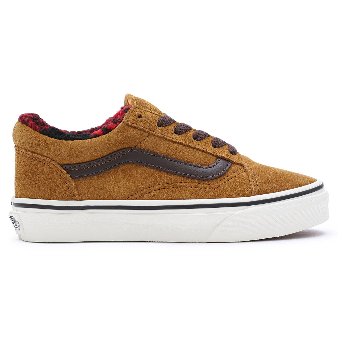 Vans Baskets en Velours de Cuir Old Skool cognac