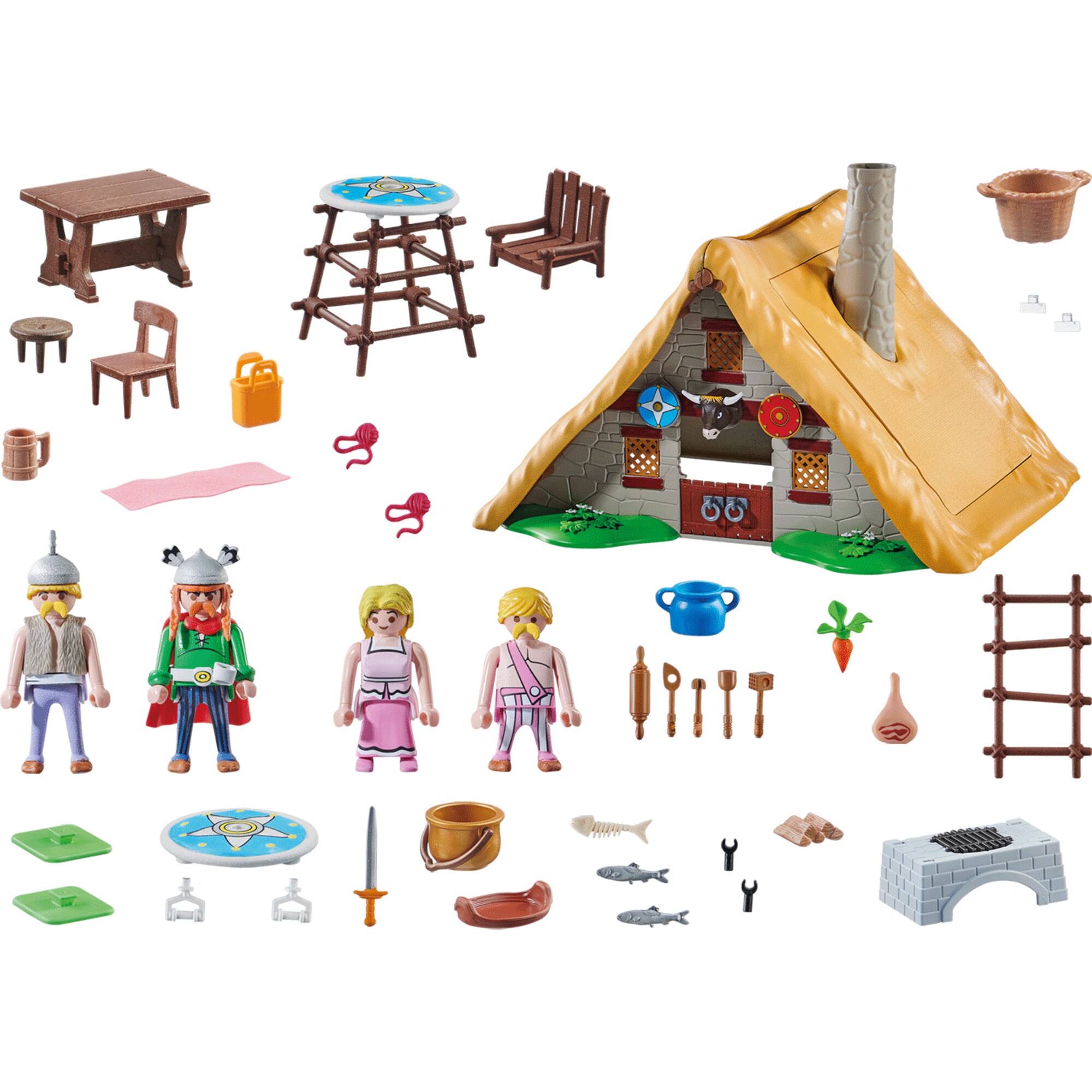 PLAYMOBIL Konstruktionsspielzeug Asterix Hütte des Majestix