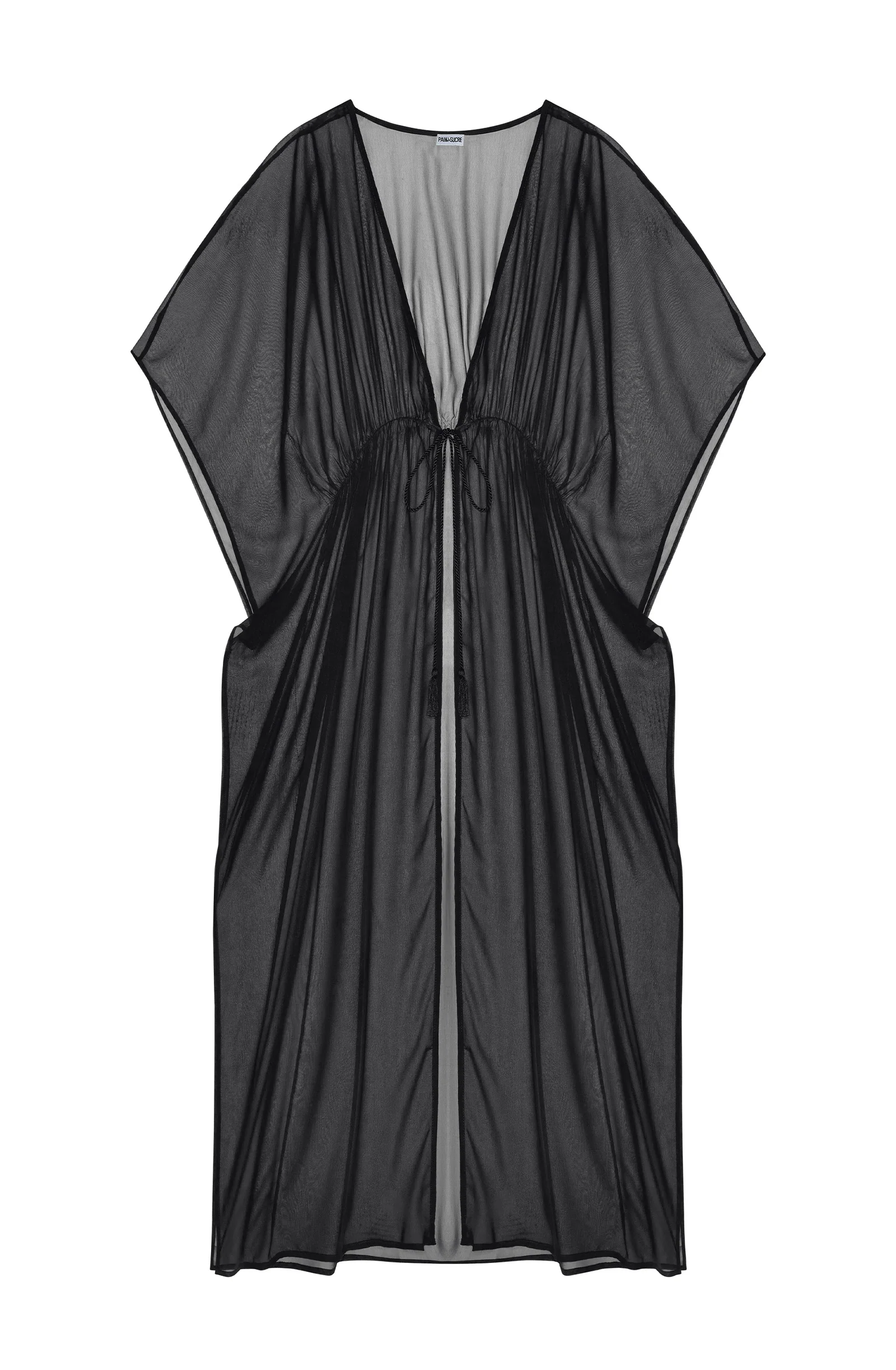 azora Robe longue noire fendue sur les côtés Noir
