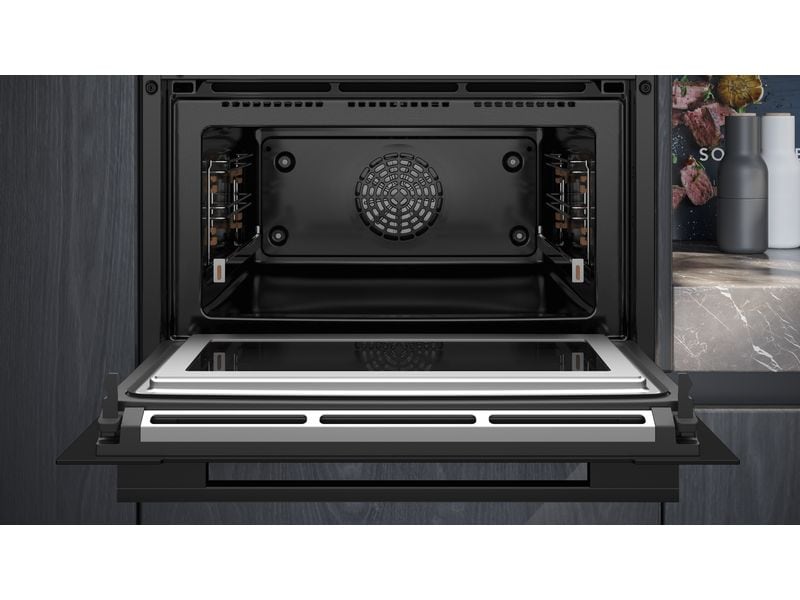 Siemens Einbaubackofen mit Mikrowelle iQ700 CM776GKB1 Schwa Einbau-Kompaktbackofen