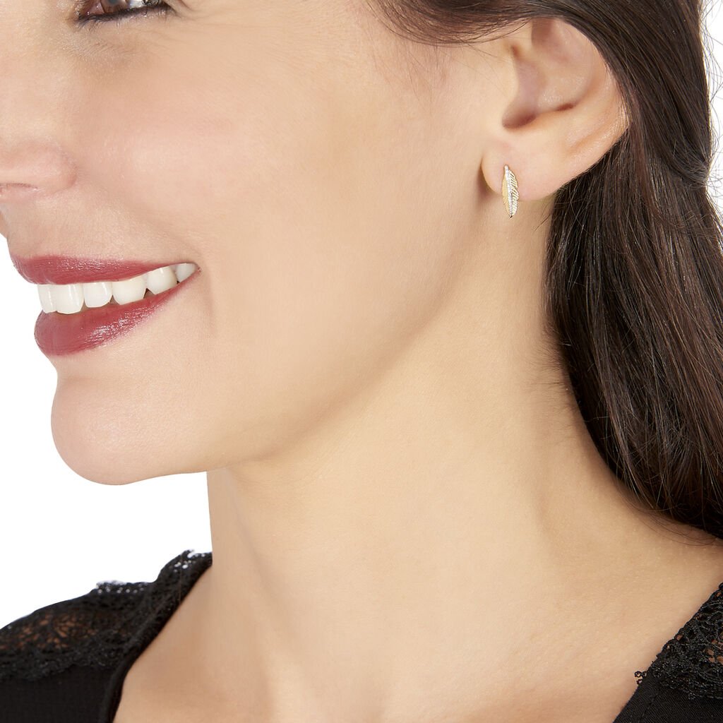 Boucles D'oreilles Puces Paola Or Jaune Diamant