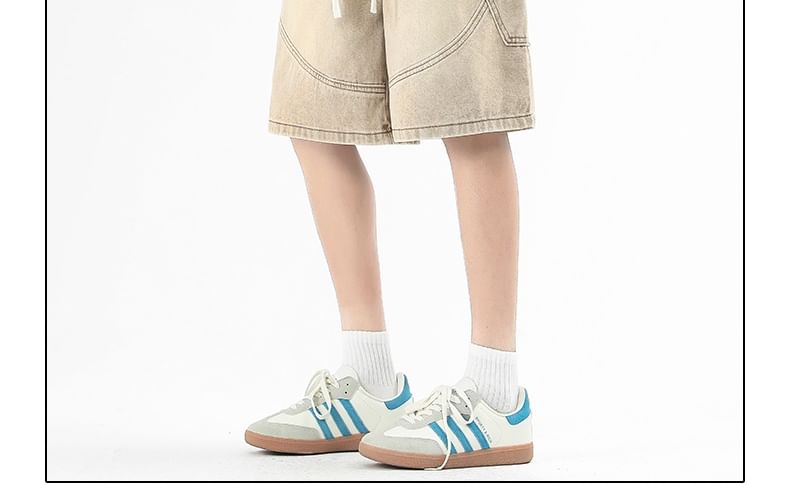 AXEN - Cargo Jorts met trekkoord in de taille en gewassen panelen