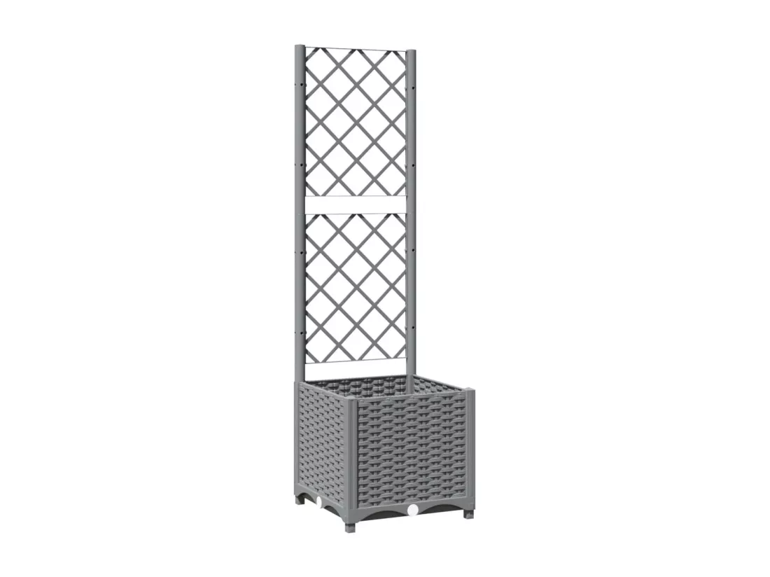 Jardinière bac lit surélevé grise 40 x 40 x 136 cm 02_0038356