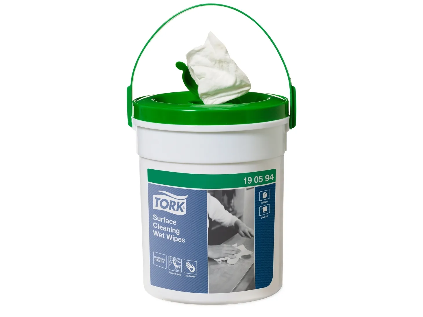 Overfladerengøring Tork Wet Wipes til overflader - spand med 58 klude - (4 stk.)
