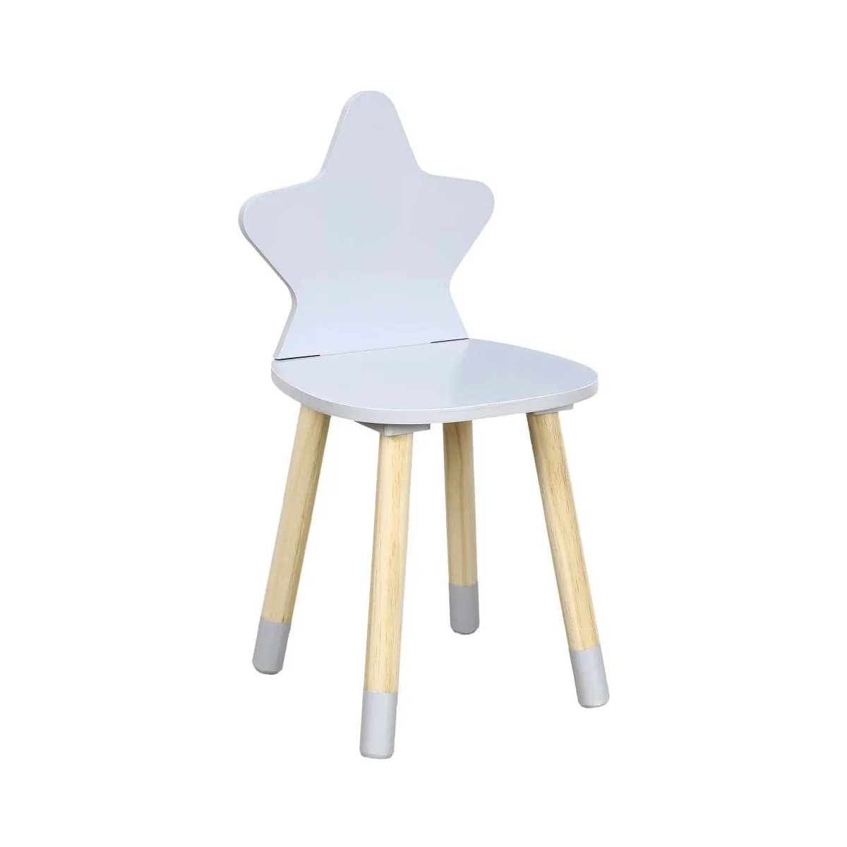 The Home Deco Kids Chaise Enfant - Etoile Gris Clair