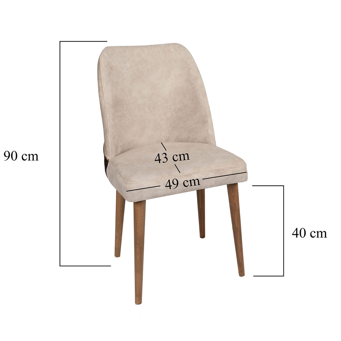 Wooden Art 4 Chaises Nova marron - 50x90x49 cm