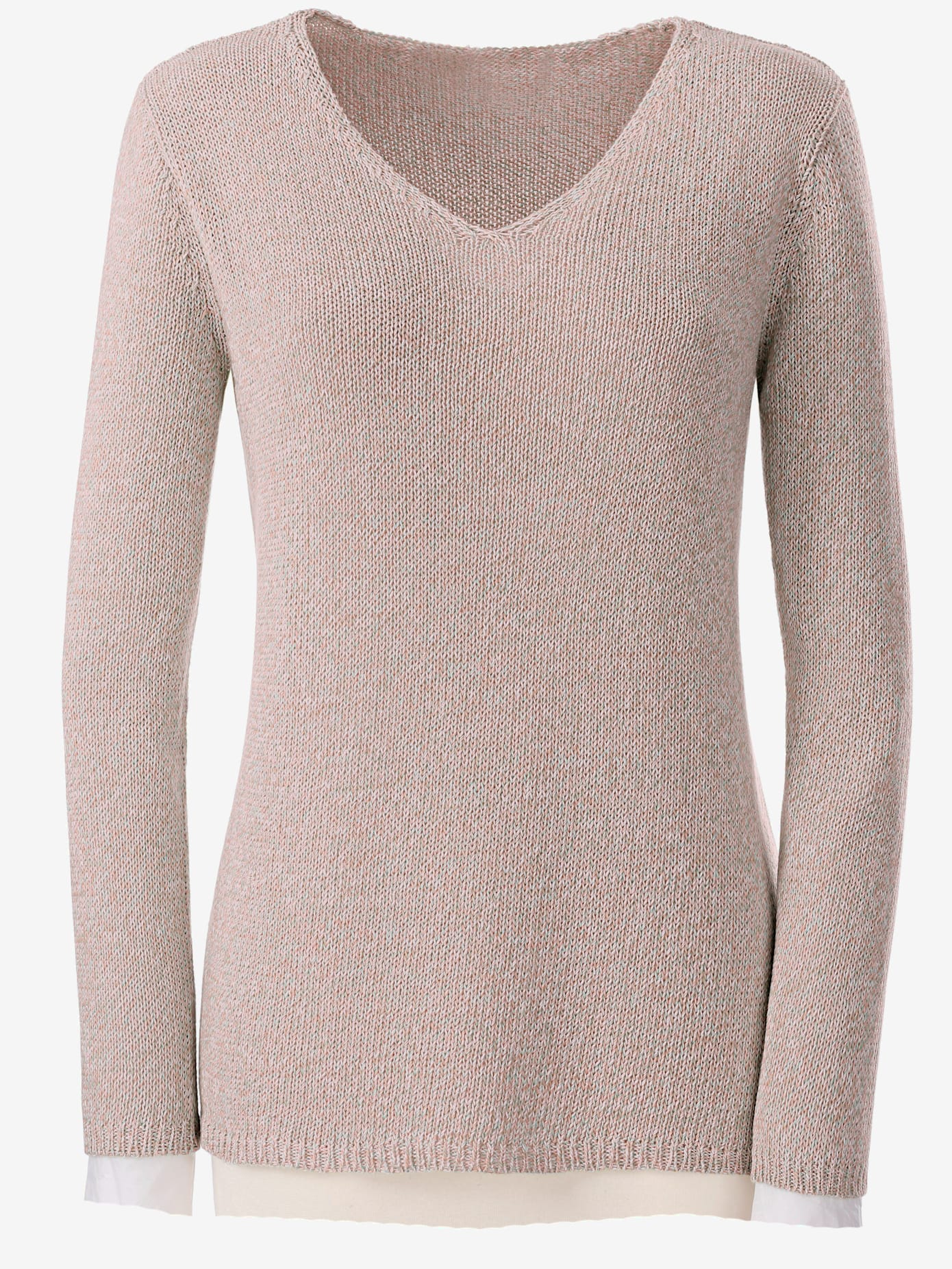 Pull femme à col en v et manches longues