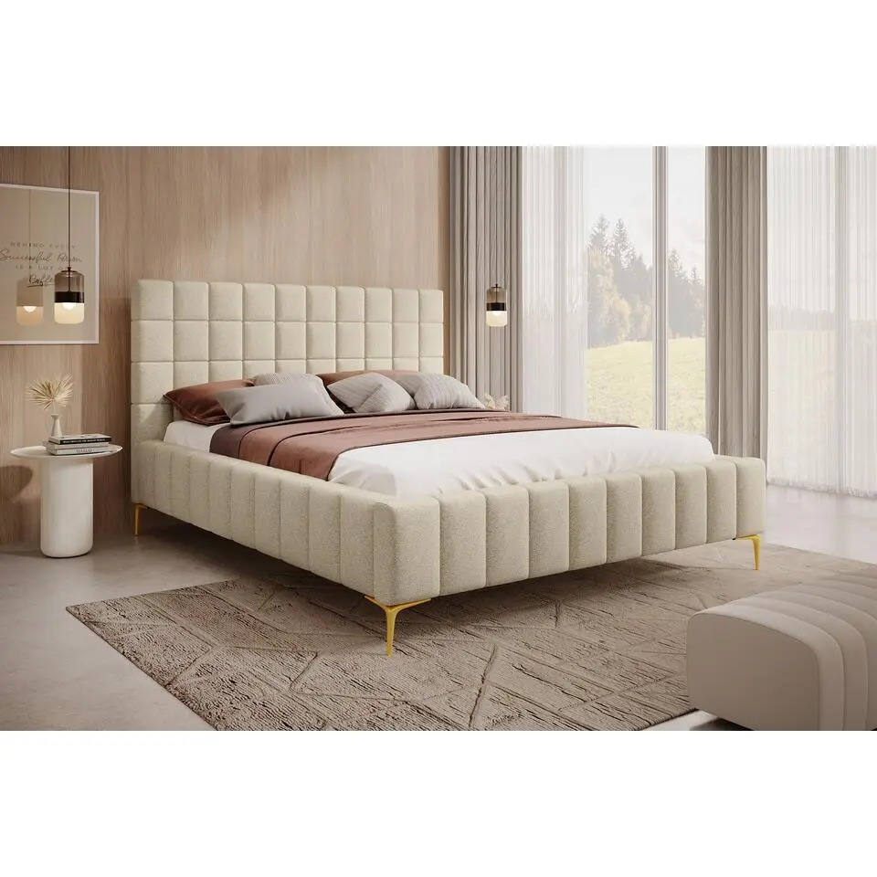 Meubella - Tweepersoonsbed Great - Beige - 180x200 cm