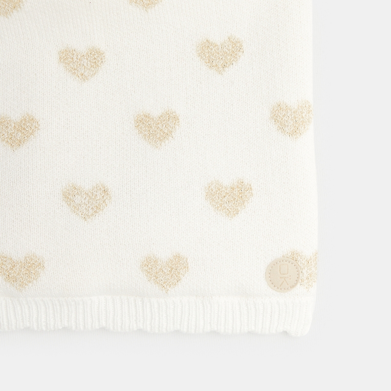 Snood petits cœurs blanc fille