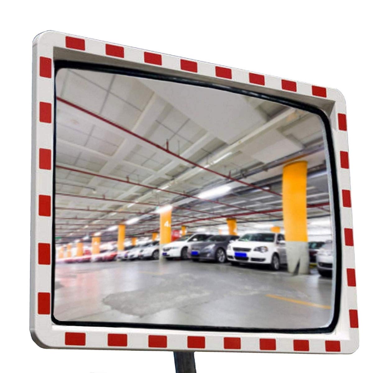 professioneller Verkehrsspiegel mit Reflektoren Konvexspiegel Sicherheitsspiegel Beobachtungsspiegel 40x60 cm Top Sicht mit Dichtung wetterfest Einfahrt Ausfahrt Strasse Garage