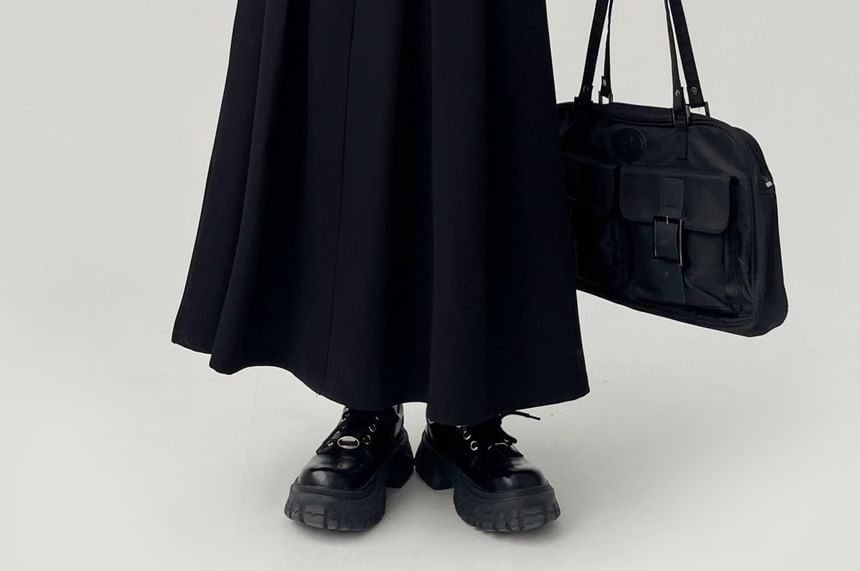 OUREA - Hoge taille geplooide maxi A-lijn rok