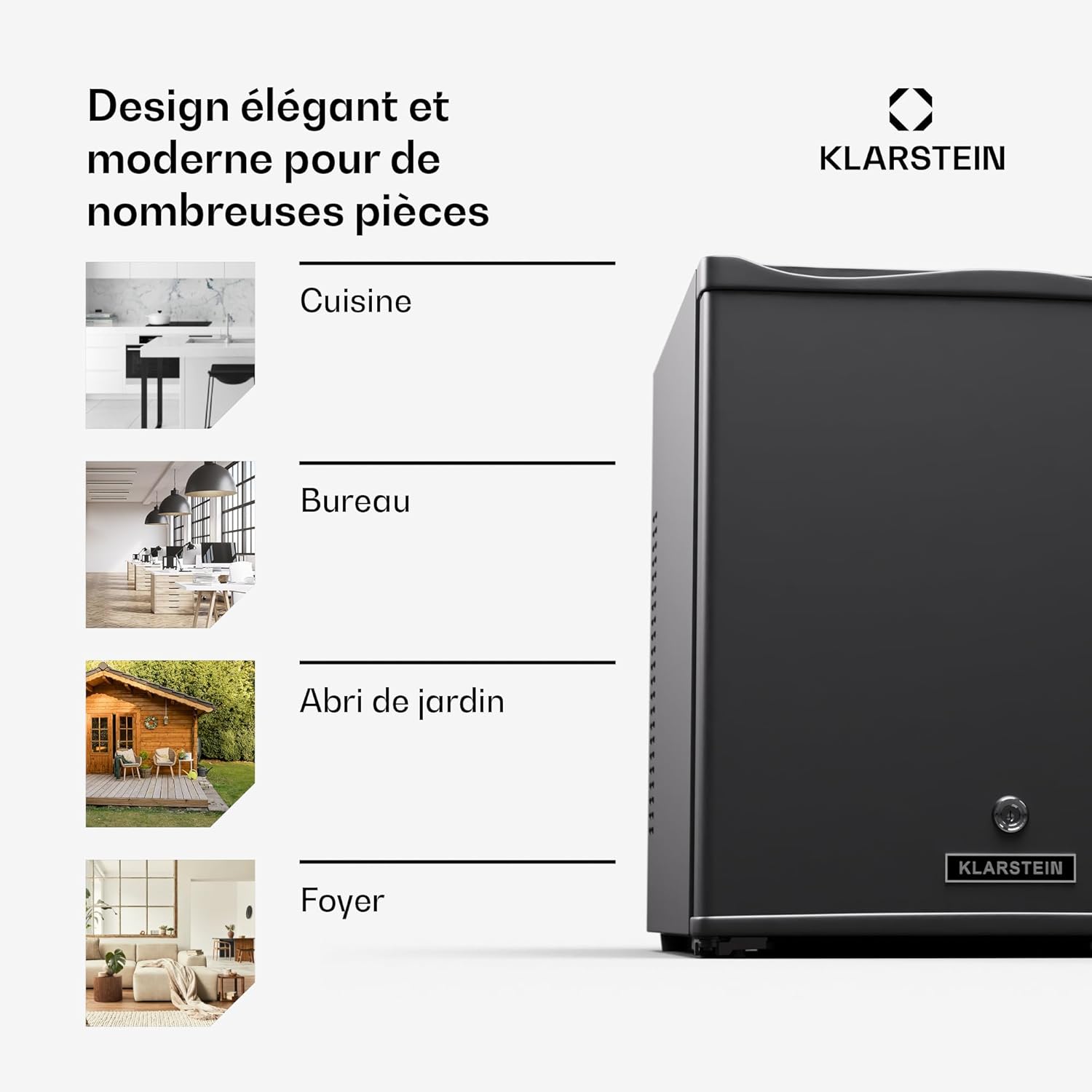 Klarstein Mini réfrigérateur et congélateur intérieur Réfrigérateur 28 L avec étagères réglables