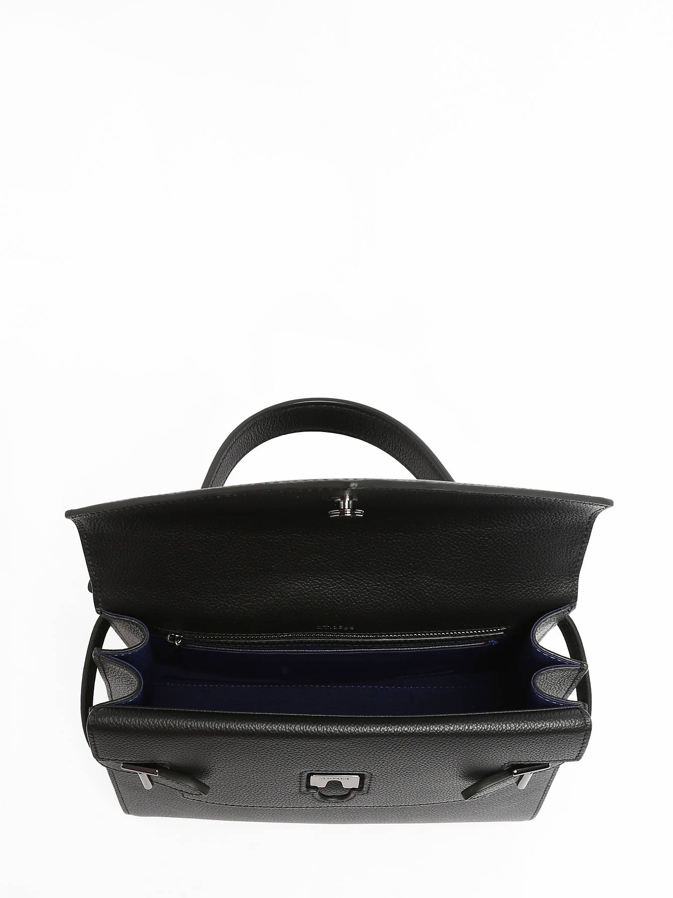 Sac bandoulire M double rabat Emilie cuir grain LE TANNEUR