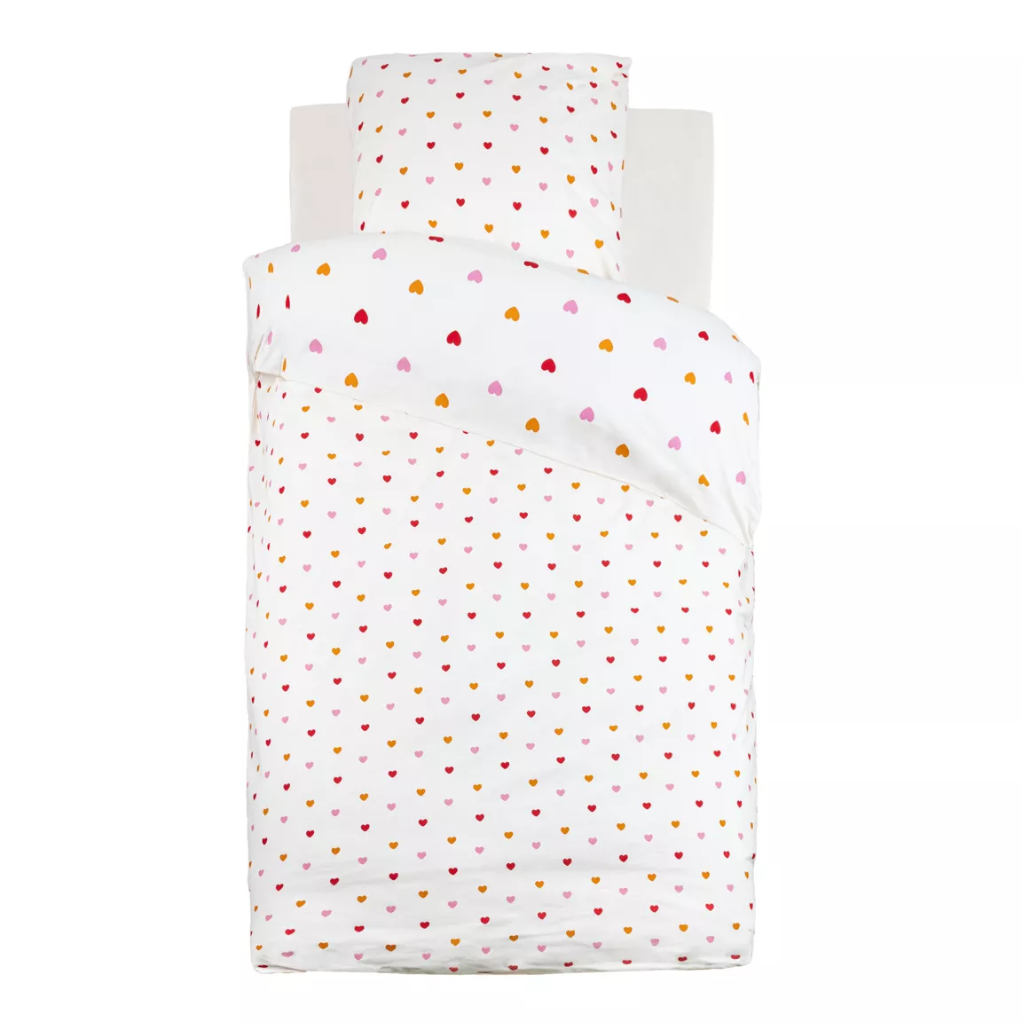 Housse de couette et une taie enfant coton (140 x 200 cm) Amour Multicolore