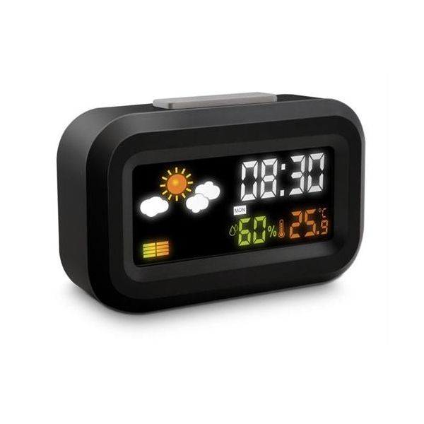Metronic Despertador Digital 477340 Visor LCD a Cores 57 x 90 x 27 mm Preto
