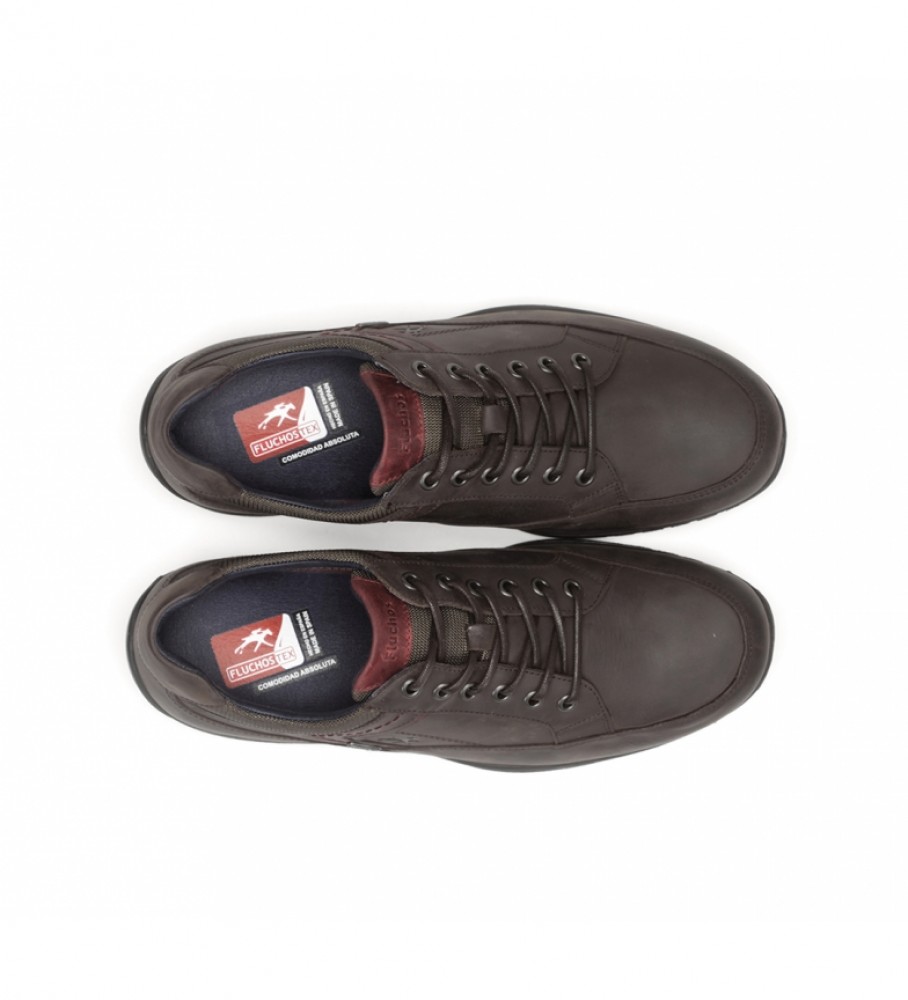 Sapatos Fluchos Wolf F0918 em couro marrom