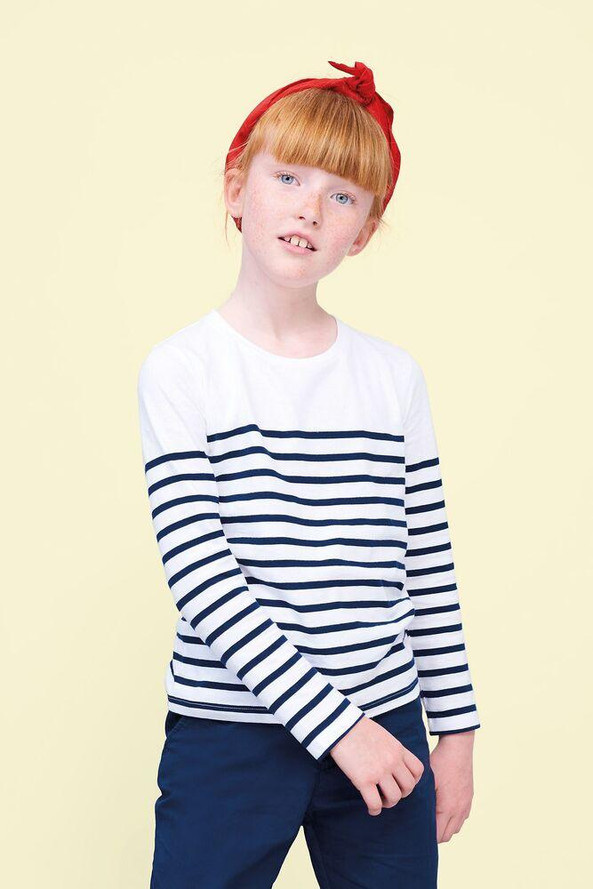 SOL'S 03101 - Matelot Lsl Kids Tee Shirt Enfant Manches Longues Rayé