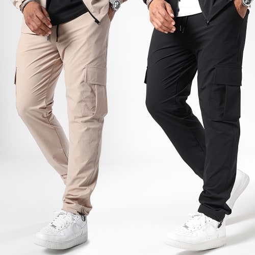 Lot De 2 Pantalons Cargo 10701336 Noir Beige