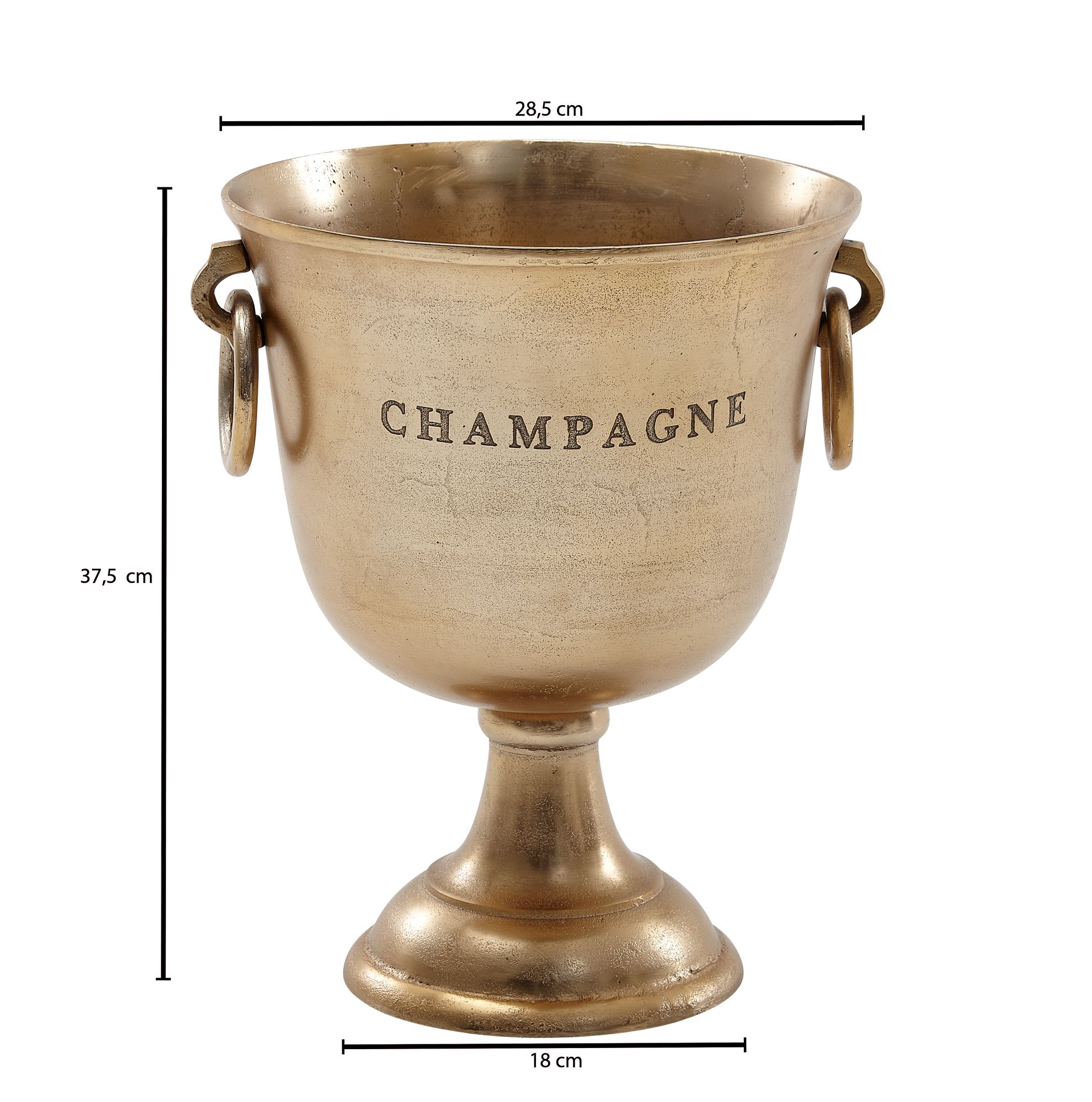 KADIMA DESIGN Champagnerkühler ALBEGNA: Modernes Design, Aluminium, 2 Flaschen, silber-/goldfarben, Ringgriffe.