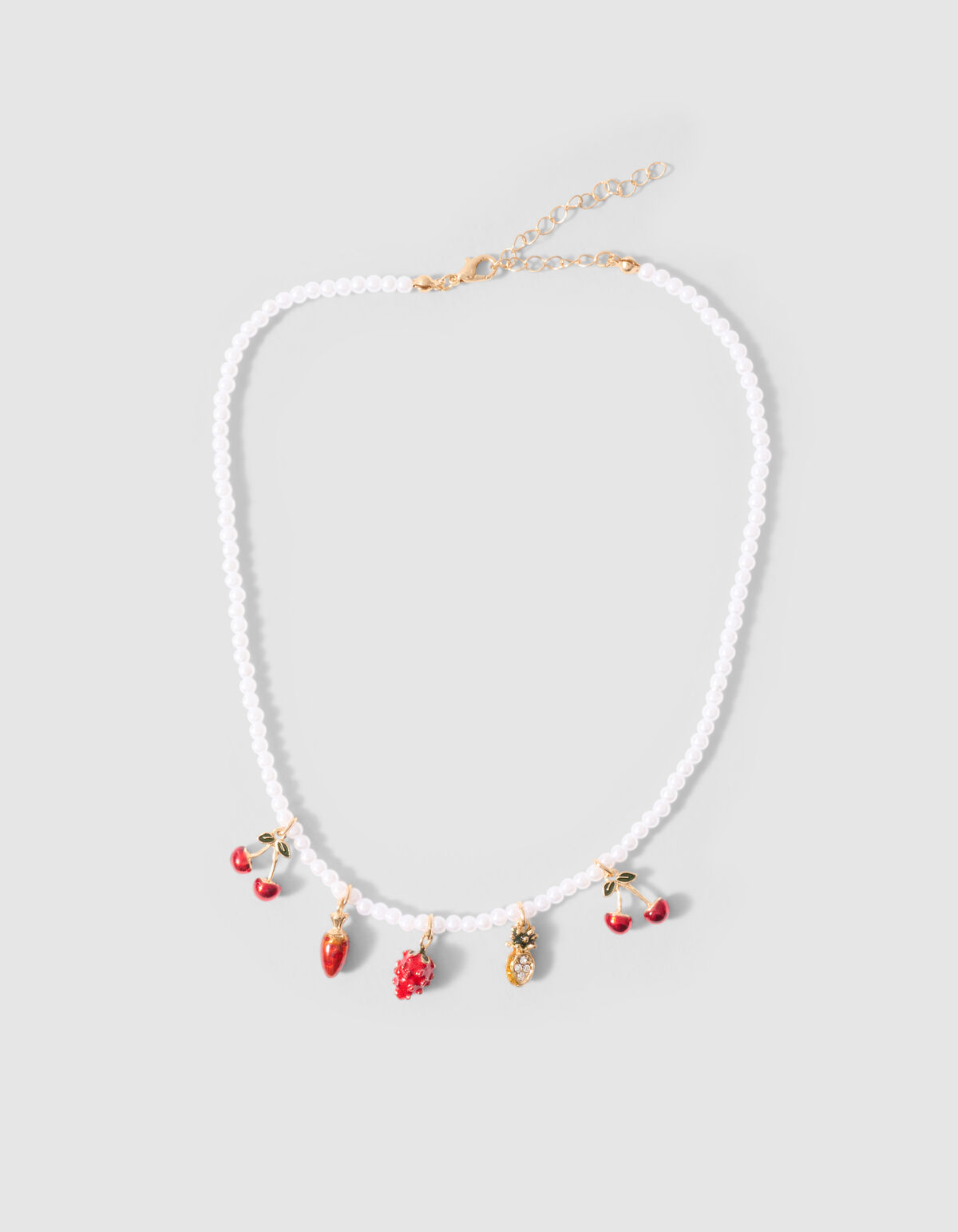Parel Fruit Ketting Wit/Goud