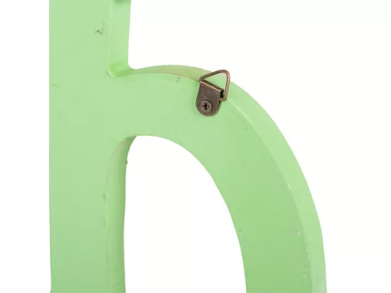 Porte-manteau en bois et métal vert 74x23h