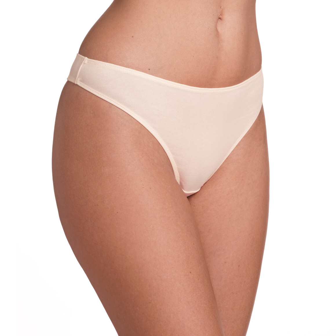 Gina Benotti 3 Damen Strings aus Baumwolle schwarz / hellgrau / hellrosa