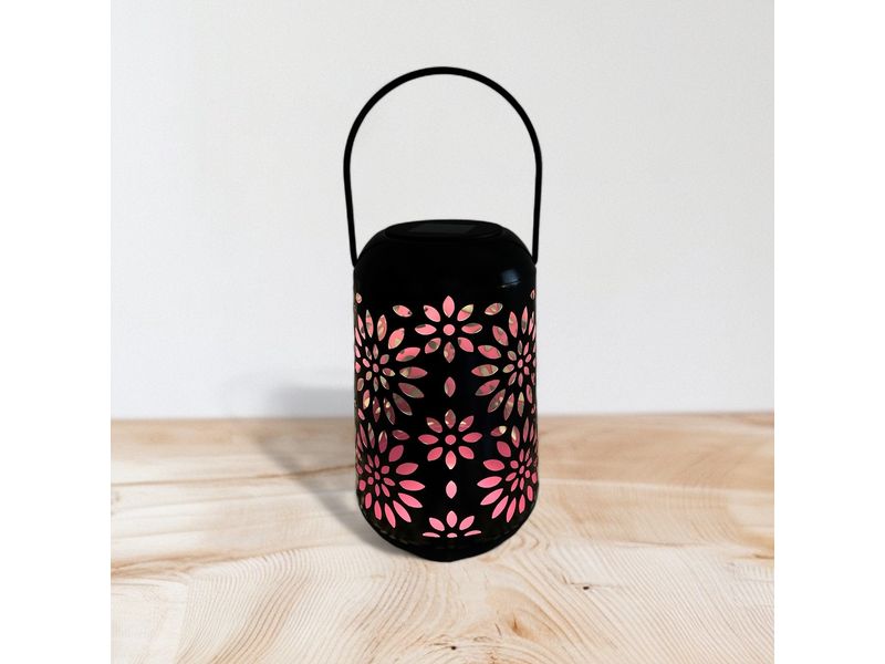 Dameco Laterne 3er Assortierung Pink LED Solar Laterne