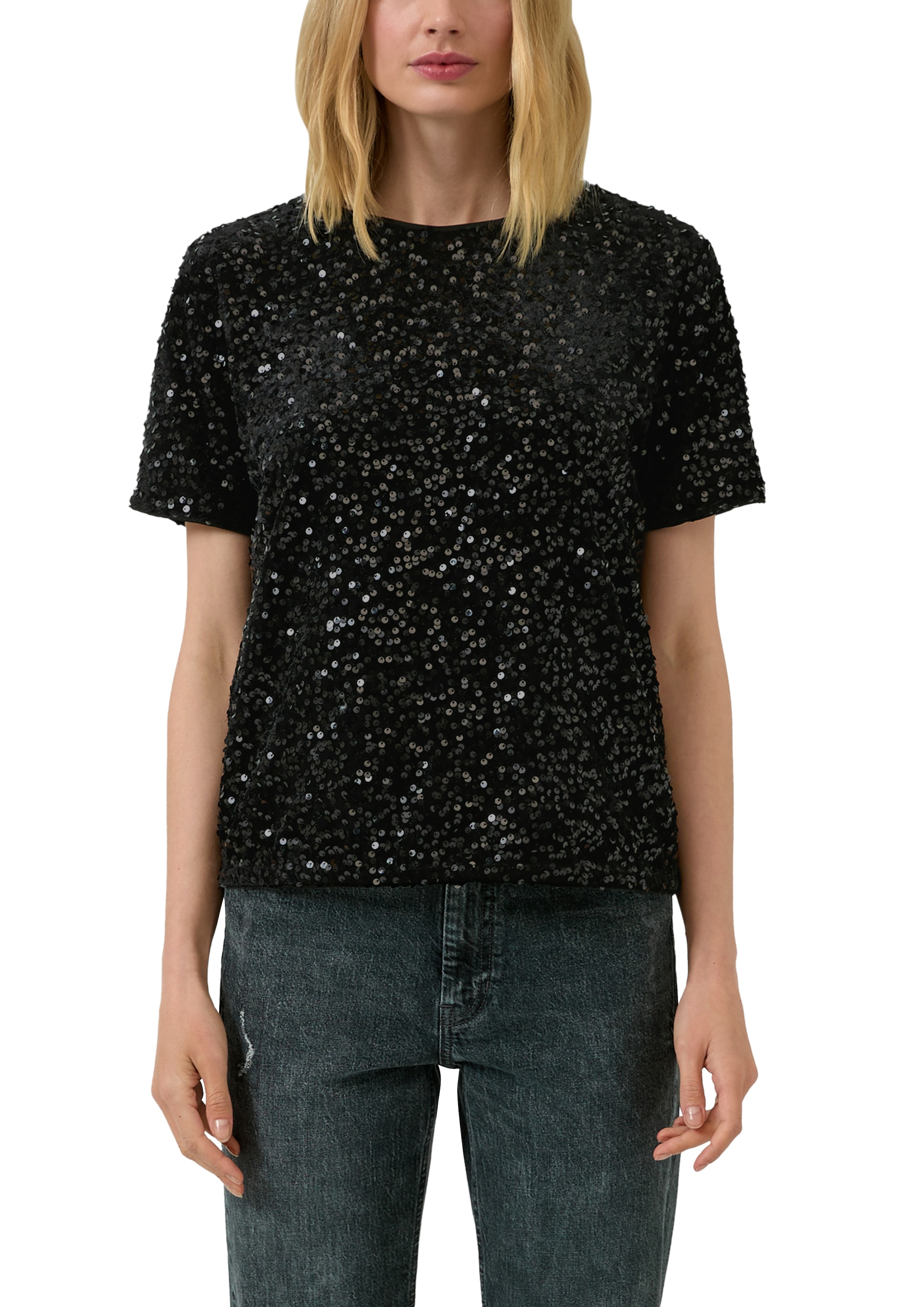 s.Oliver Paillettenshirt , kurzarm und mit Rundhals