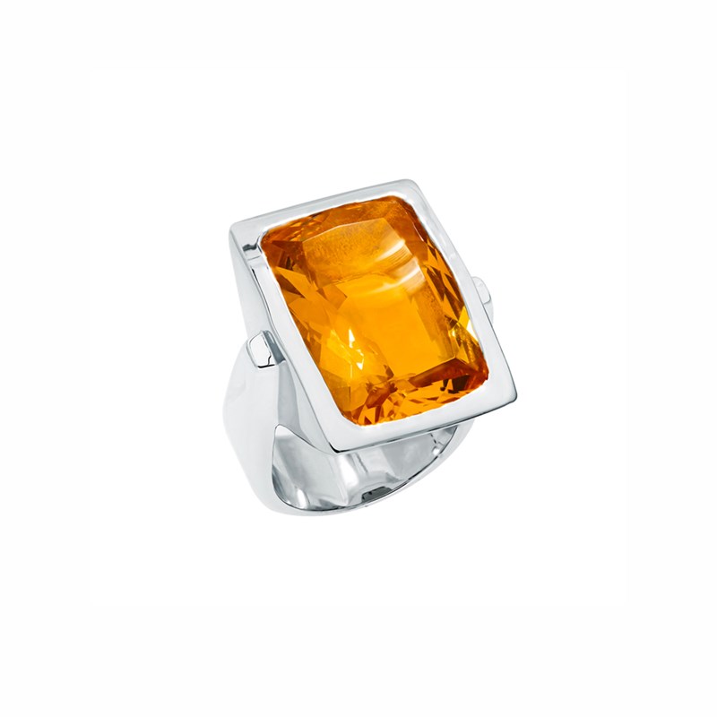 Bague Circes Argent  Pierre Citrine