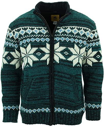 LOUDelephant - Fairisle - Wollen Jas - Teal - Unisex - Gevoerd