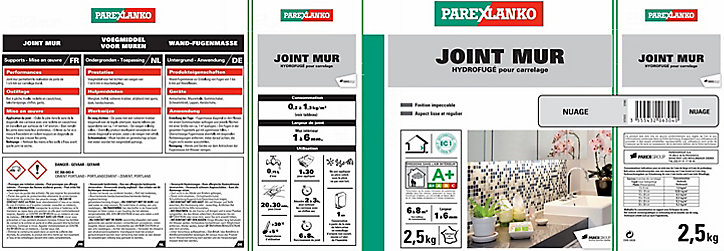 Joint mur hydrofugé Parexlanko nuage 2,5 kg