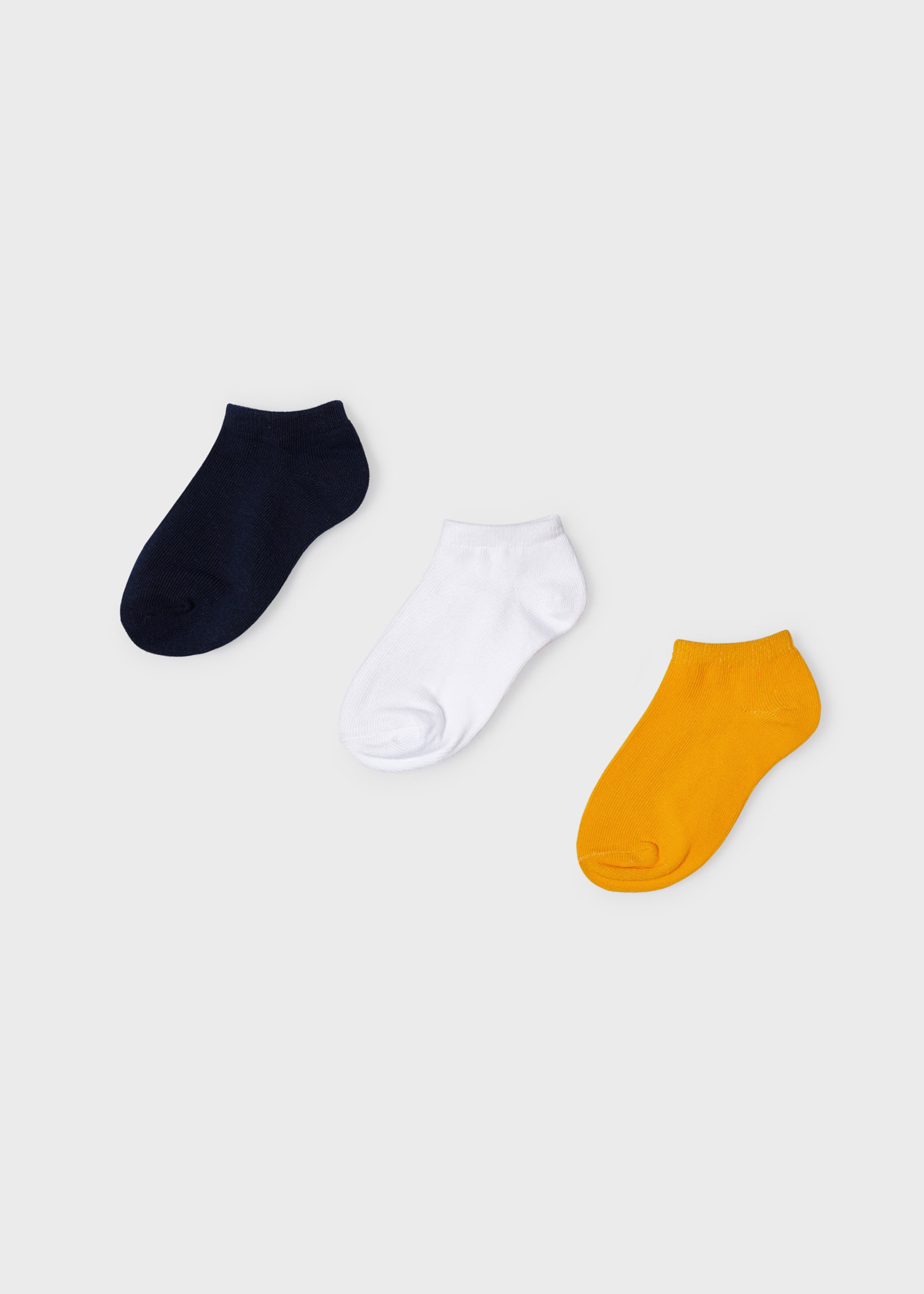 Pacote com 3 pares de meias curtas de algodão para meninos