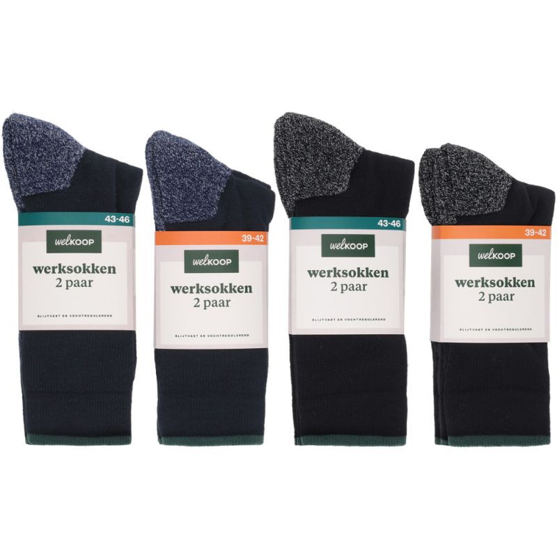 Welkoop - Werksokken - 2-Pack - Blauw - 39-42