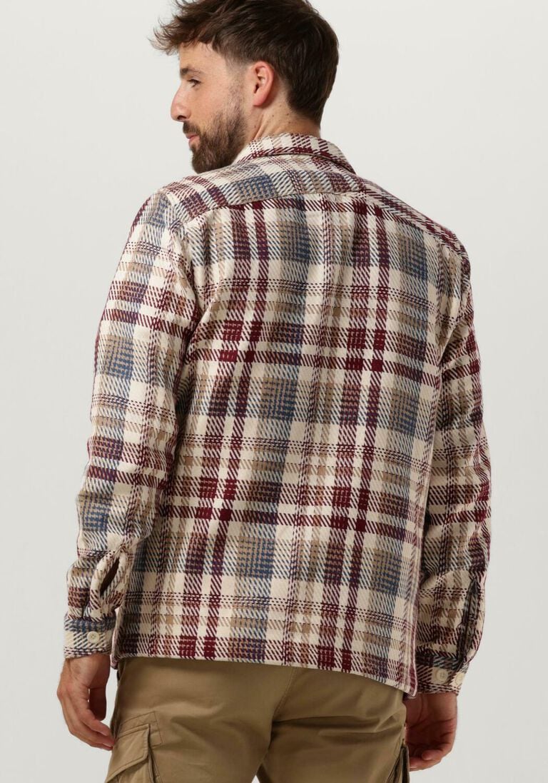 CAST IRON beige cast iron overshirt long sleeve heavy check regular fit