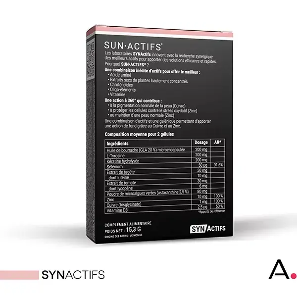 Aragan - Synactifs - Sunactifs® - Autobronzeador - Queratina, Selênio - 30 cápsulas