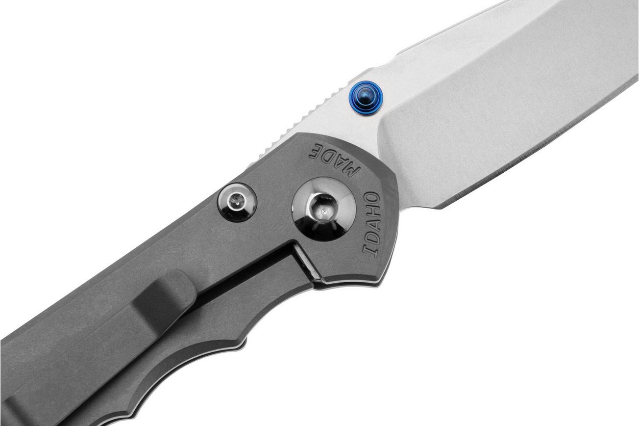 Chris Reeve Small Inkosi SIN-1130 MagnaCut Glass Blasted Tanto, Plain Titanium, zakmes