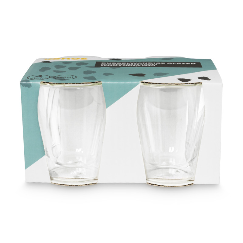 Dubbelwandige glazen - 250 ml - set van 4