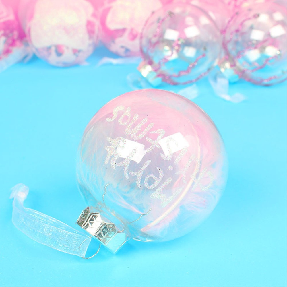 (12er Set) Christbaum Schmuck Weihnachtskugeln Deko Ornamente - Transparent / Gelb
