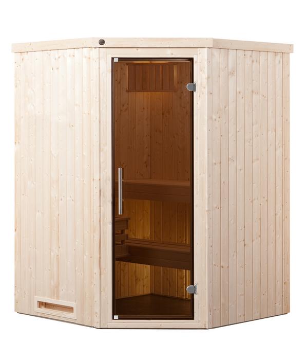 Weka Ecksauna Kiruna mit Glastür, inkl.