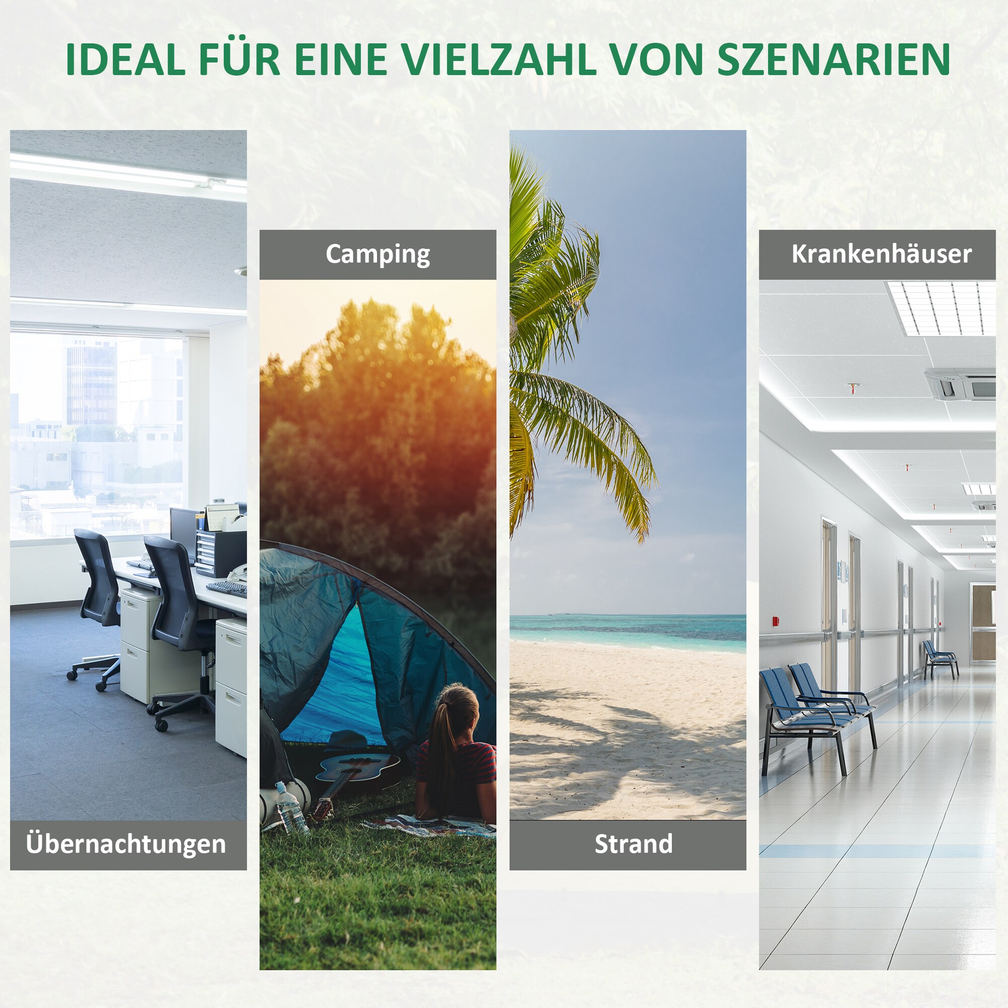 Outsunny Campingbett mit seitlicher Tasche grün, schwarz 200 x 73 x49 cm (LxBxH)