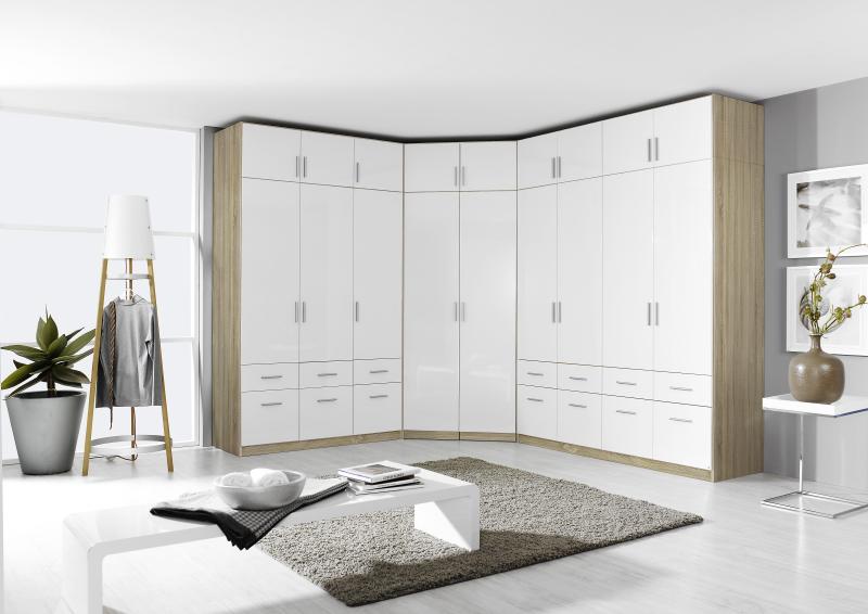 Kleiderschrank - Sonoma Eiche-weiß - 136 cm
