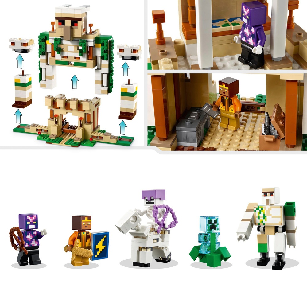 LEGO Minecraft 21250 Die Eisengolem-Festung 2-in-1 Burg-Spielset