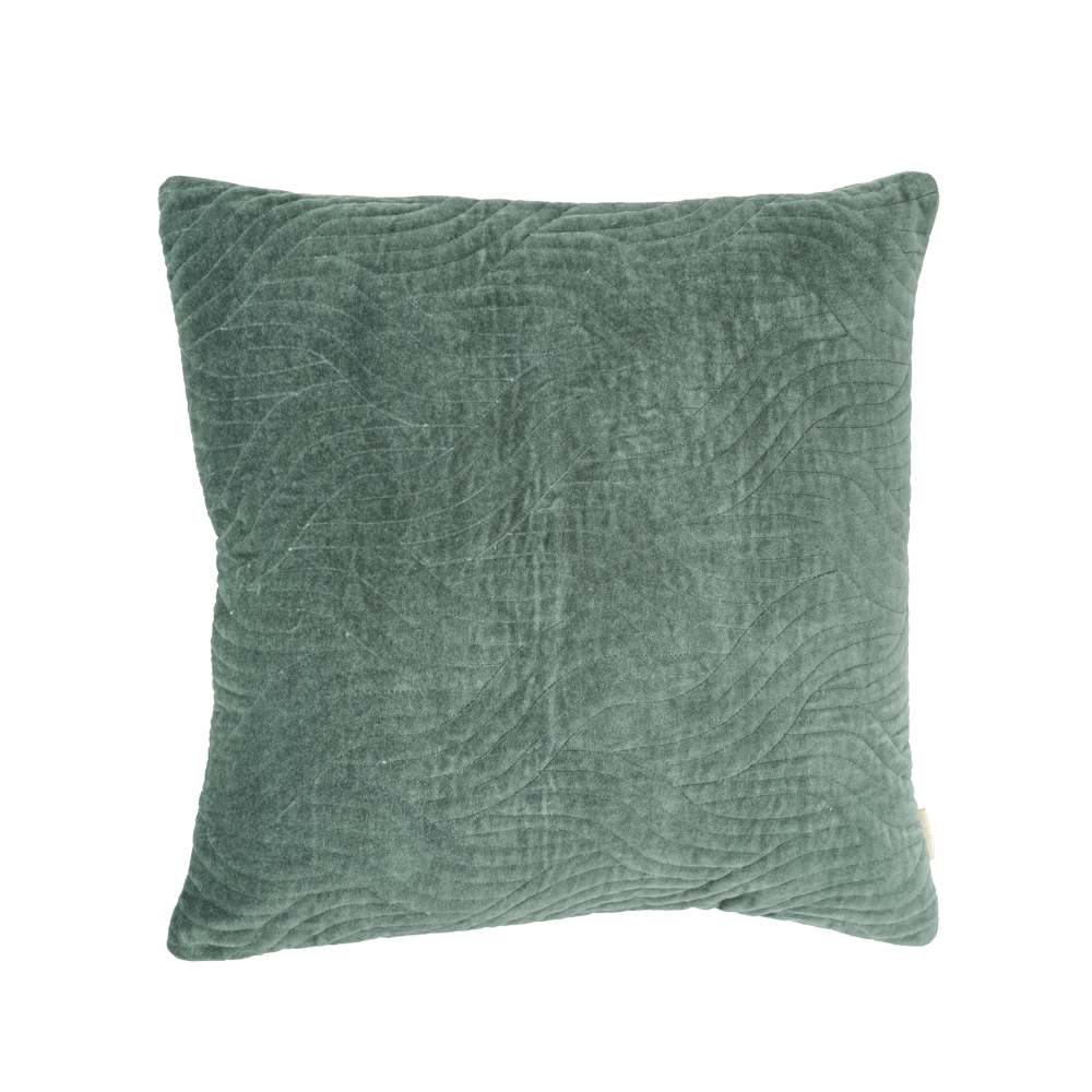 Sierkussen Curve velours seablue 50x50 cm