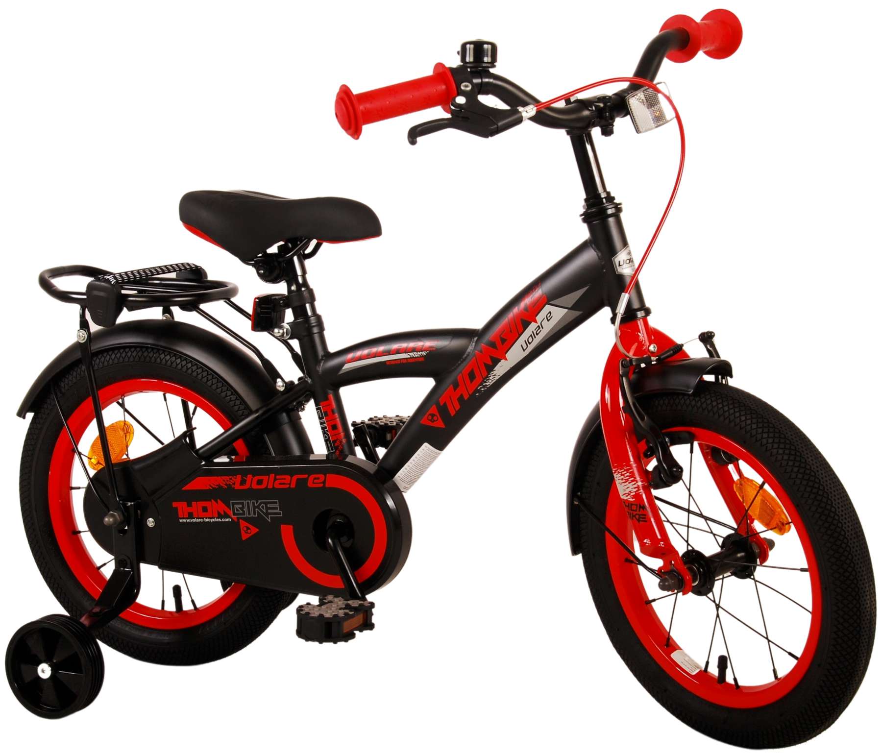 Kinderfahrrad Thombike für Jungen 14 Zoll Kinderrad in Schwarz Rot