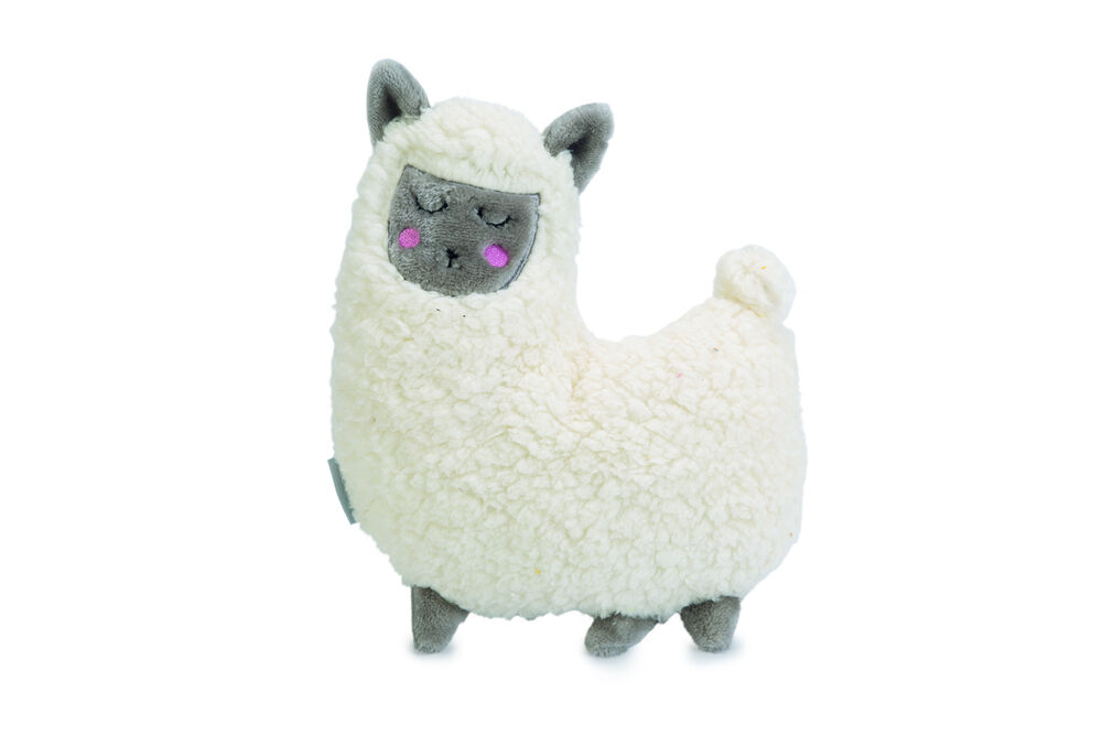 Beeztees Lama - Knuffel - Puppy speelgoed - wit - 7.5x20x20 cm