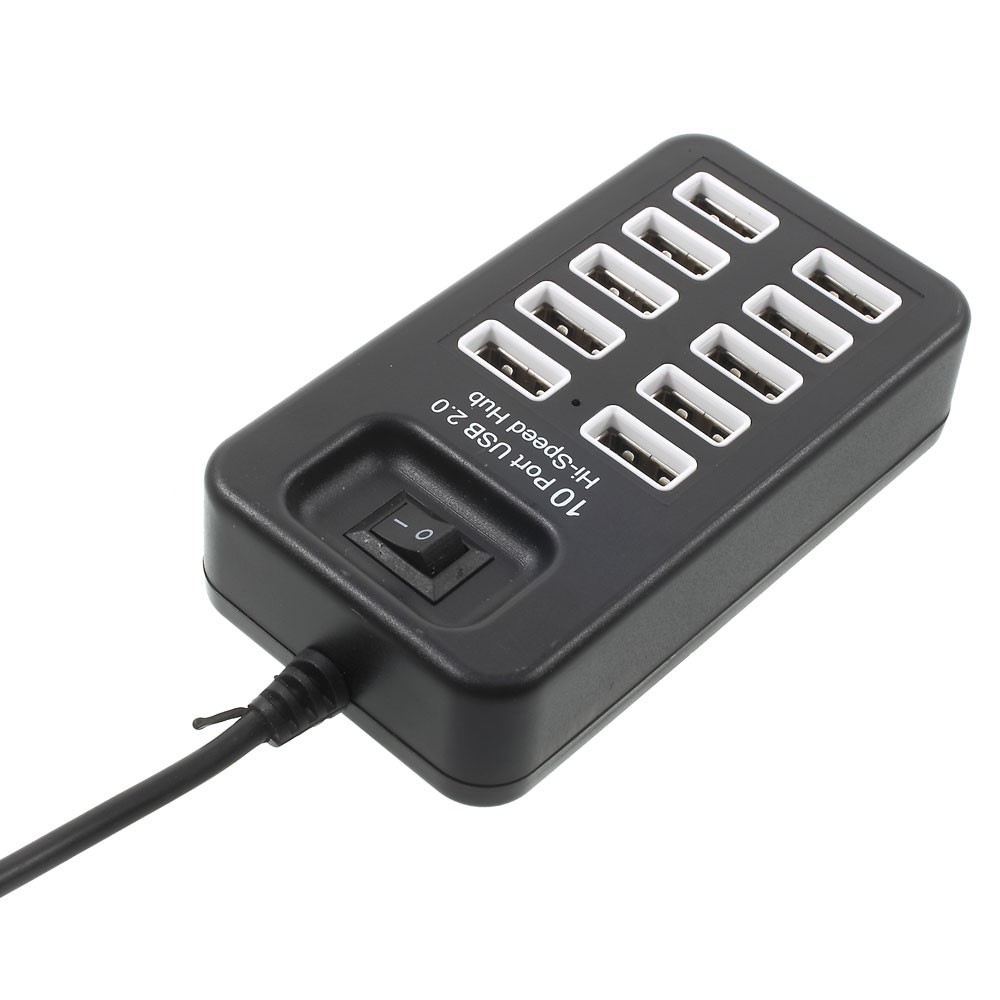(1m) 10-fach USB 2.0 Multiport Adapter Hub - Schwarz