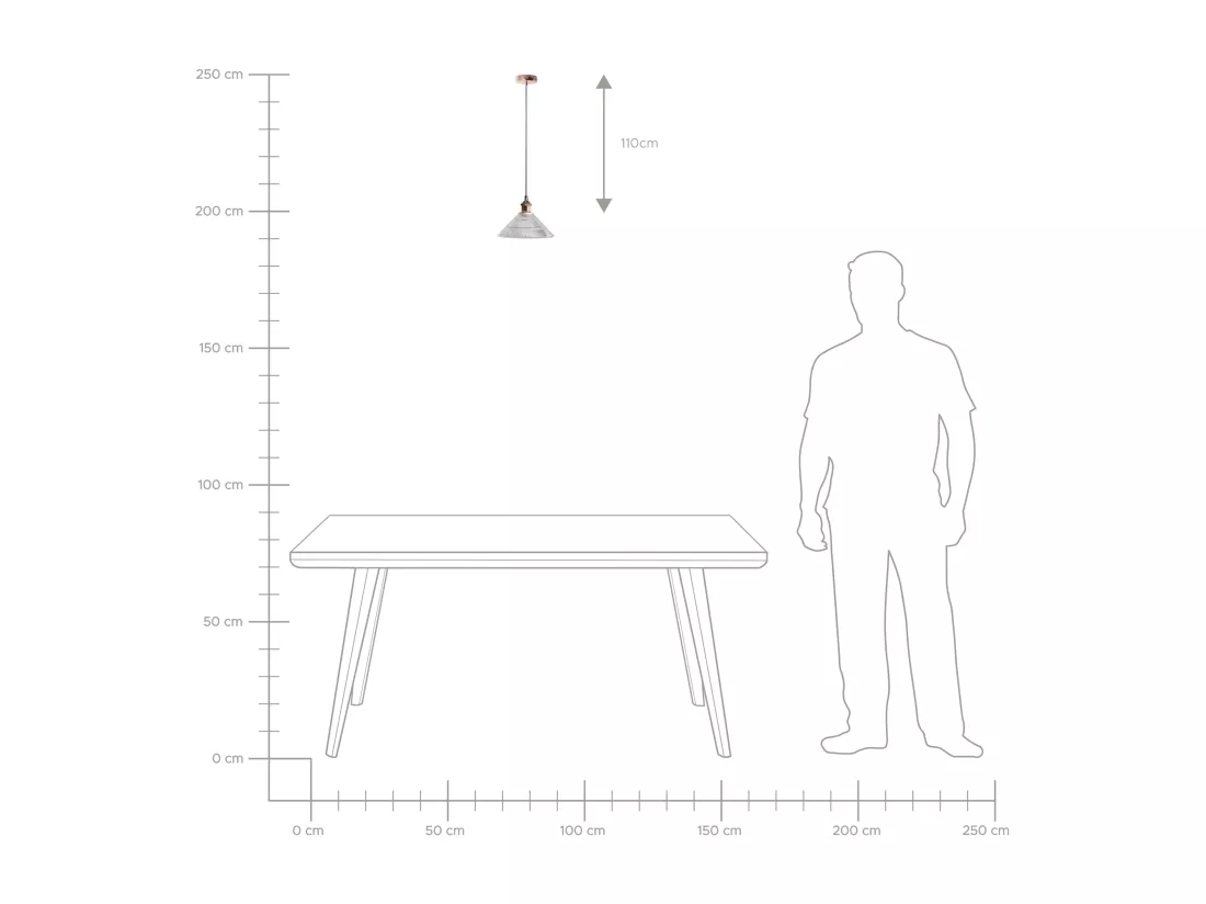 Lampe suspension CURONE Verre Cuivré