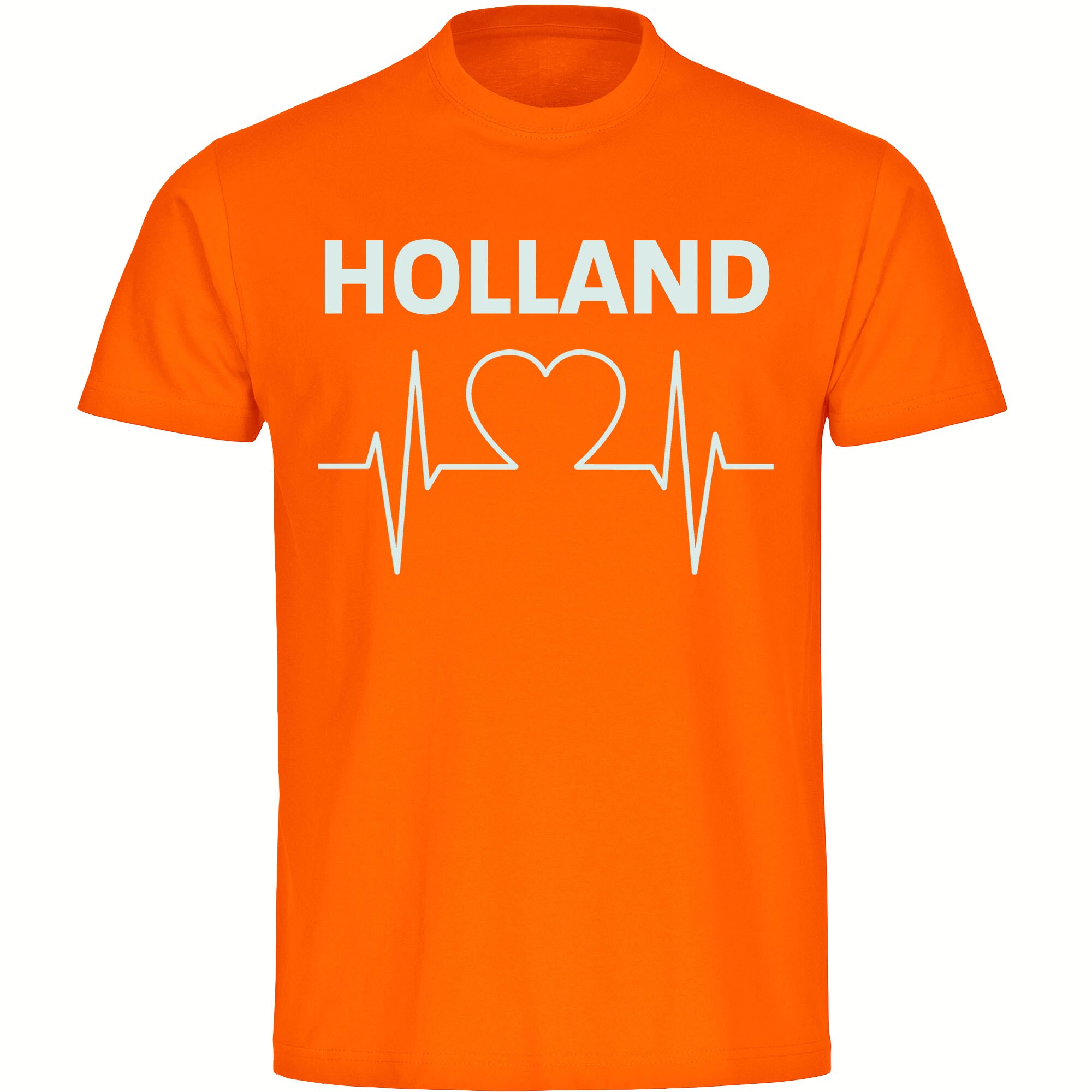 multifanshop® Herren T-Shirt - Holland - Herzschlag - Druck weiß