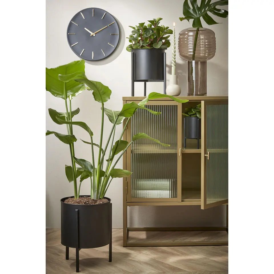 Mica Decorations Brixen Wandklok - Ø35,5 cm - Zwart