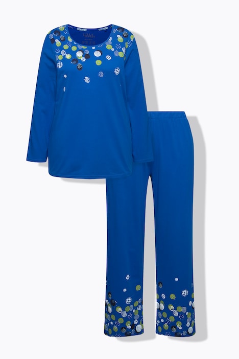 Pyjama, Punkte, Rundhals, Langarm